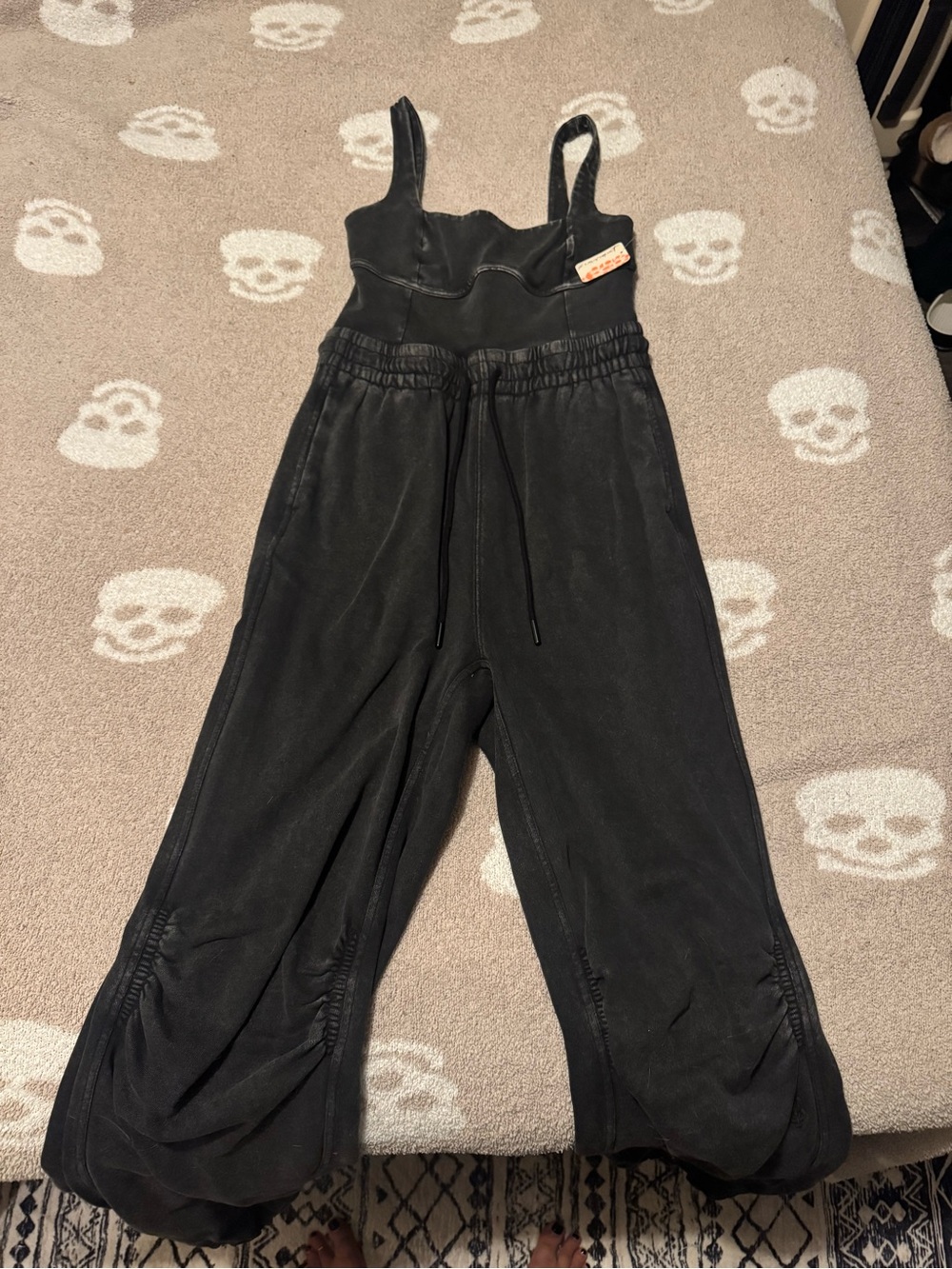 Free people movement Black Jumpsuit with Drawstring Waist